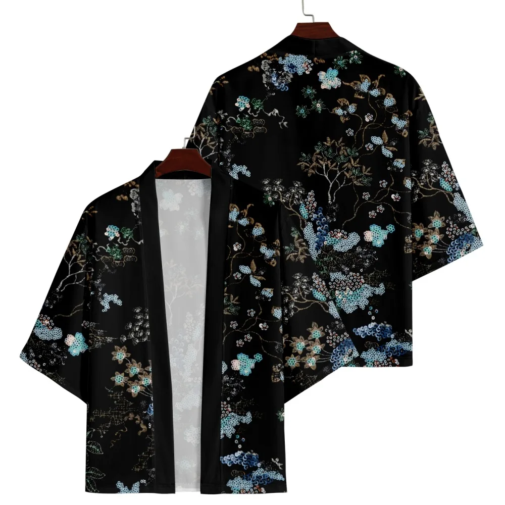 زهرة طباعة ثوب الكيمونو الياباني 2025 الصيف شاطئ يوكاتا قميص الصيف معطف غير رسمي المرأة سترة Haori القمم #4