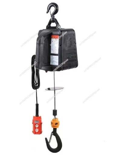 Portable Electric Hoist Household Portable Crane Hand Winch Pull Block Wire Rope Hoist 220V 100kg 200kg 300kg 500kg