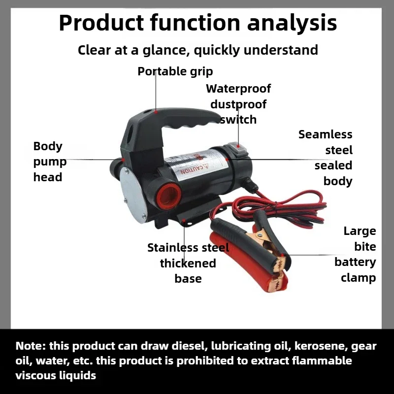 

Заправка 12V24V220V, бытовой электрический масляный насос двойного назначения 40 л/мин, 200 Вт, масляно-водяной, водяной насос вперед и назад