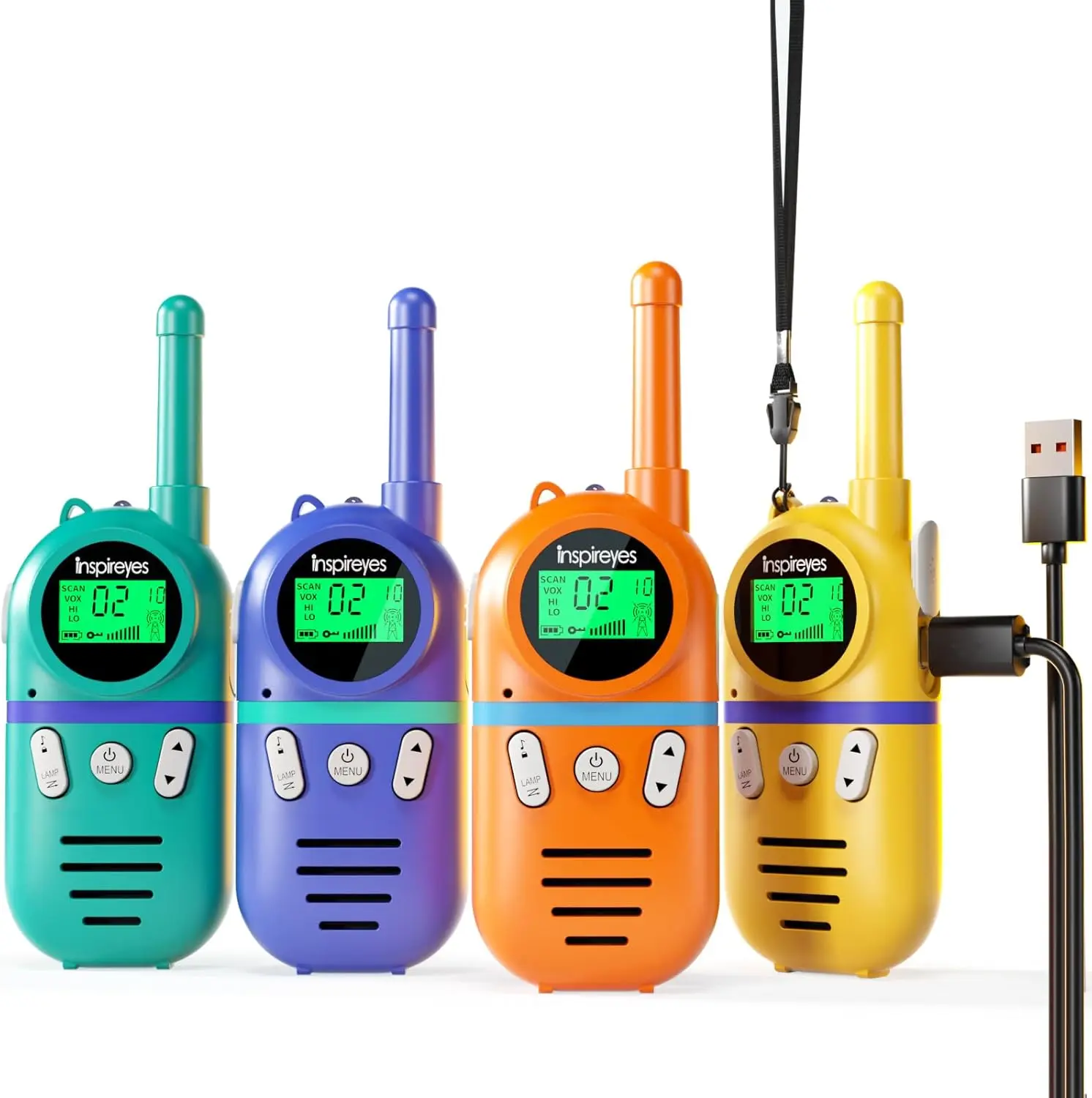 

Rechargeable Kids Walkie Talkies, 4 Pack Long Range Radios for Ages 3-12, Outdoor Play & Family Games Gift