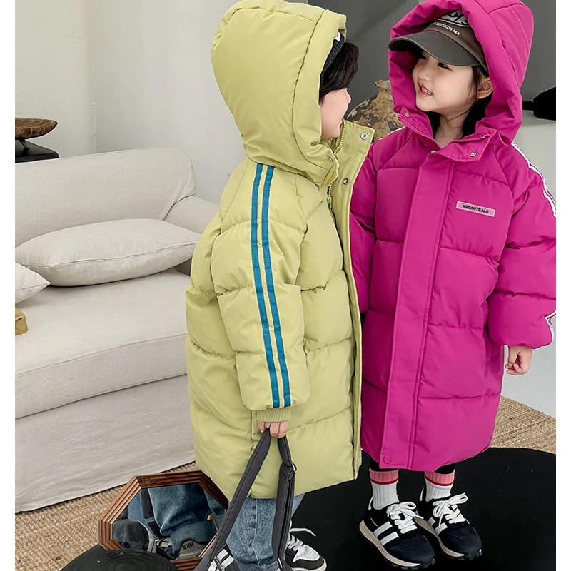 Ragazzi invernali per ragazze più giacca calda con cappuccio in velluto 2-9 anni piumino coreano ispessimento 2023 abbigliamento per bambini di moda