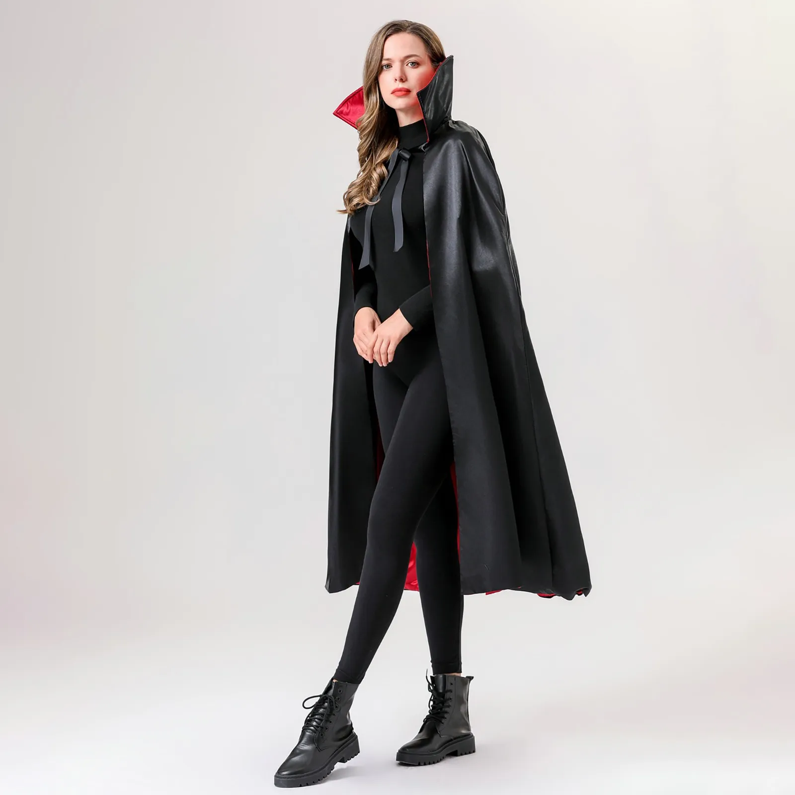 Костюмы для косплея на Хэллоуин, плащ для взрослых, маскарадный костюм, реквизит, плащ, красный и черный воротник-стойка для лица, плащ-пират смерти вампира