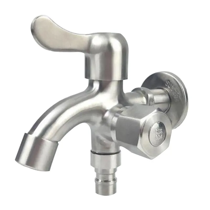 

1PC 304 Stainless Steel Bibcock Dual Purpose Washing Machine Faucet Faucet Quick Open Thread G1/2'