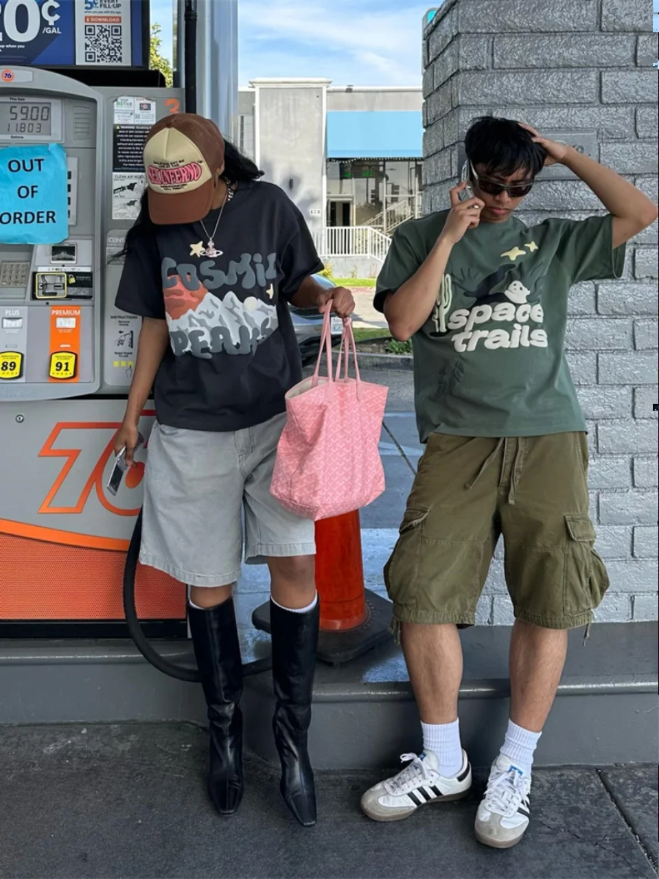 

Футболка Bubble Pl Heavyweight с коротким рукавом, хлопковая, молодежная, в стиле High Street, дышащая, летняя, модная.