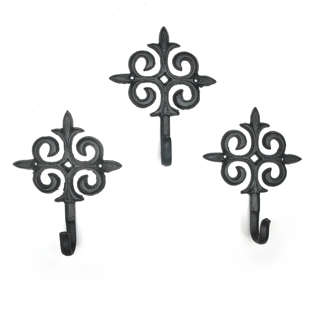 Cast Iron Single Hook for Wall Clothes, Load Bearing, Creative Iron Crafts, European Style, Cross-Border