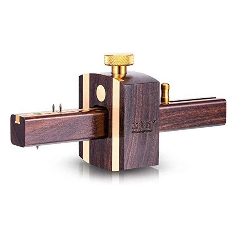 

1Set Woodwell Square European-Style Ebony Scribe Function Screw Type Woodworking Strangler Woodworking Marking Gauge