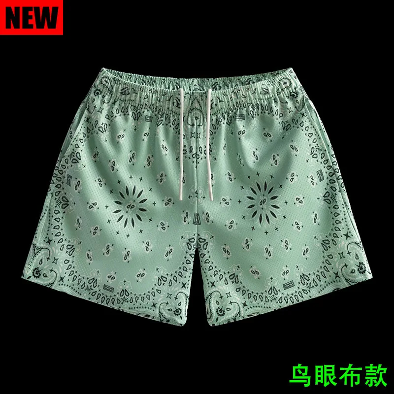 Summer American New Paisley Casual Shorts Men\'s Fitness Sports Short-Length Pants Quick-Drying Breathable RunningBasketballPants