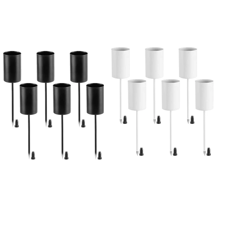 Candle Holders Advent Wreath Candle Sticks Candle Holder, Taper Candles With Skewer 6Pcs White