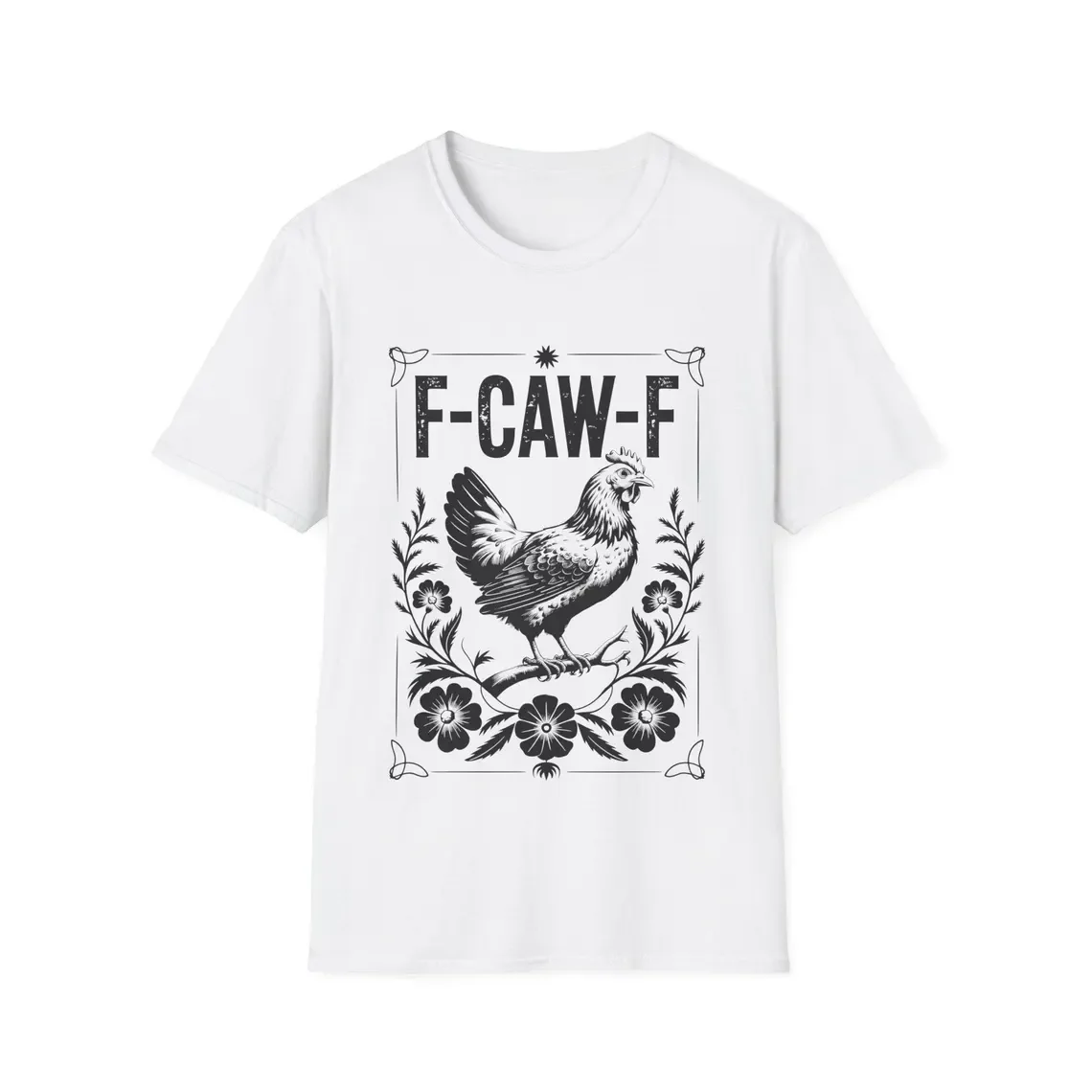 F-Caw-F الدجاج تي شيرت مضحك مزرعة الديك المحملة عادية كم قصير ملابس نسائية الكرتون الشارع الشهير Y2k الملابس