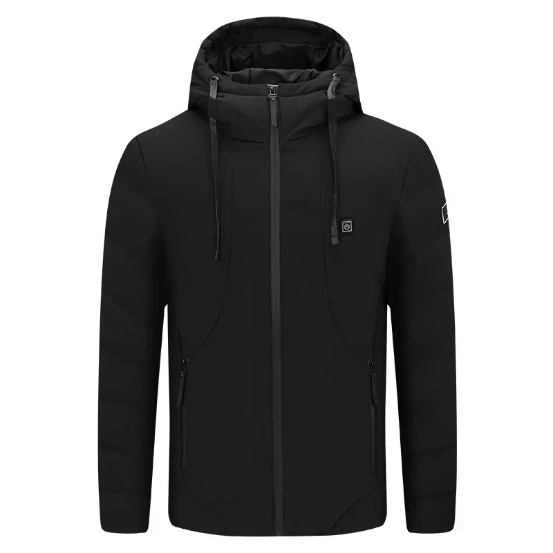 Chaqueta térmica de invierno para hombre, chaqueta informal impermeable con capucha acolchada de algodón, carga Usb, ropa cálida de 5 zonas, Parka