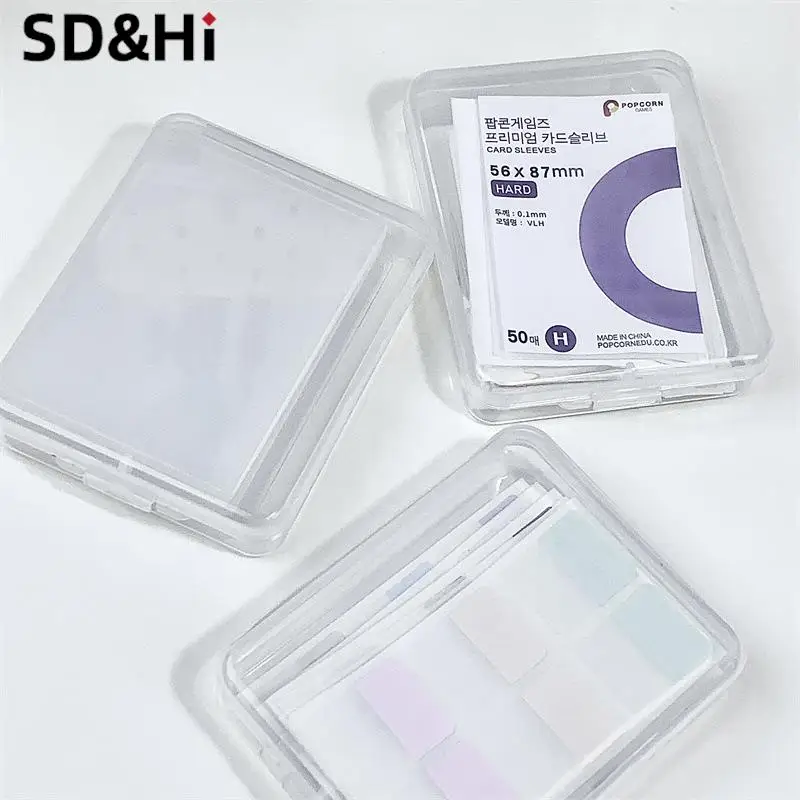 1pc 11x9x2.5cm Transparent Storage Box Card Holder Sticker Stationery Film Classification for Craft Supplies