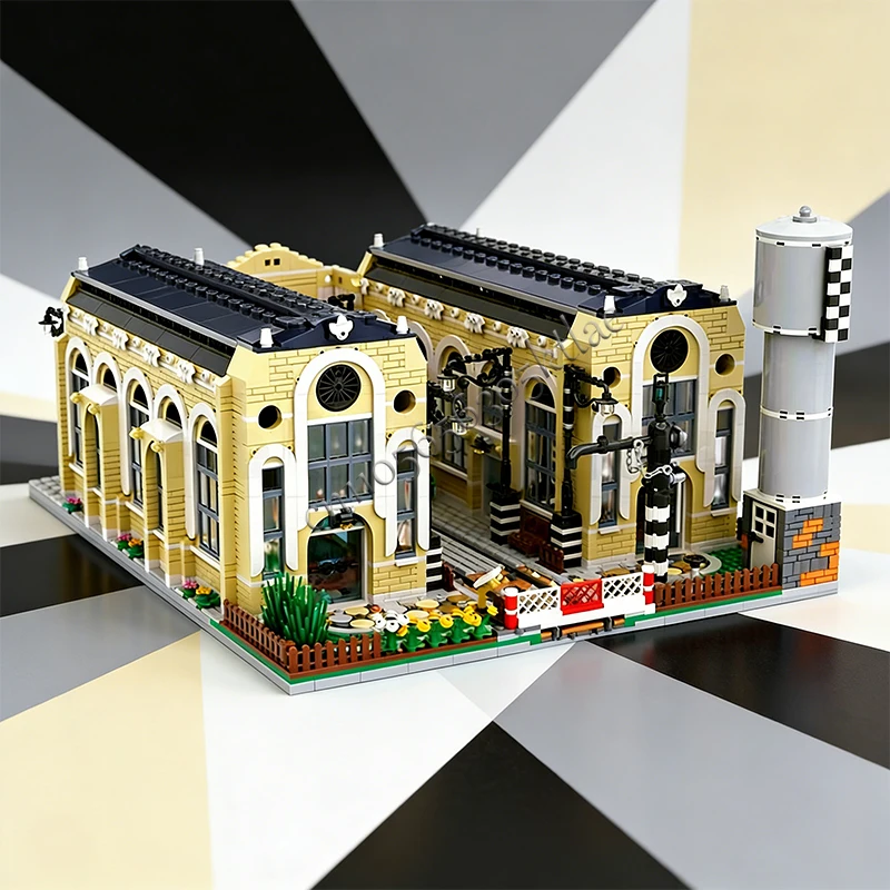 4752 STUKS Huis Straat Spoorweg Oud Depot MOC Aanpasbare Modulaire Bouwsteen Educatief Model Ontwerp DIY Jongens Speelgoed Verjaardagscadeau