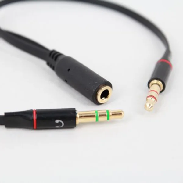 Adaptadores de micrófono, Cable de 35mm para altavoz y auriculares, Cable separado negro