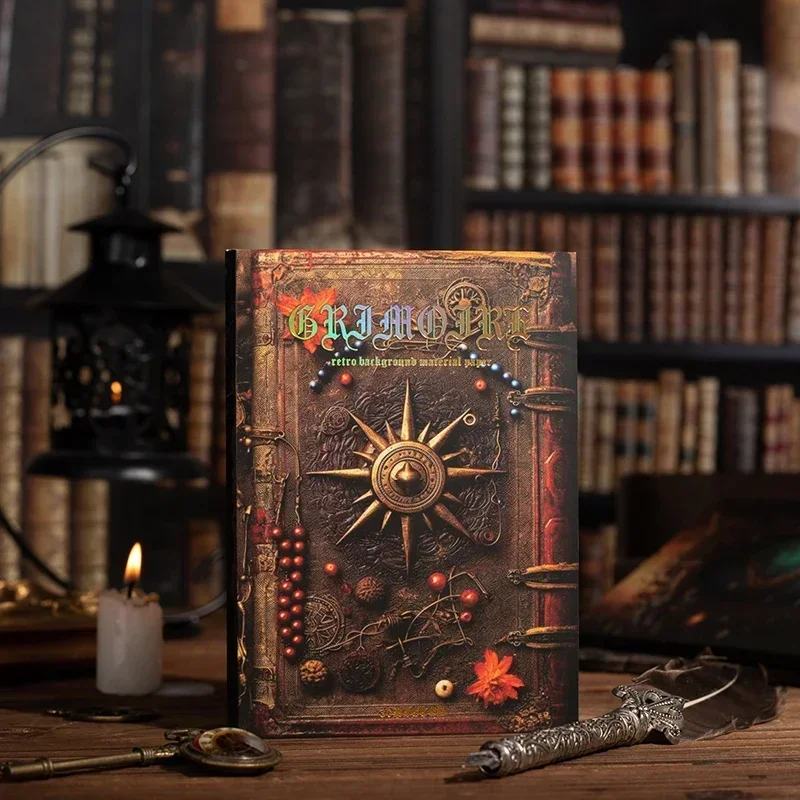 30Sheets Legend Book Scrapbook Cut Dark Handbook Paper Package Supplies Material Paper Book Classical Material 171*110MM