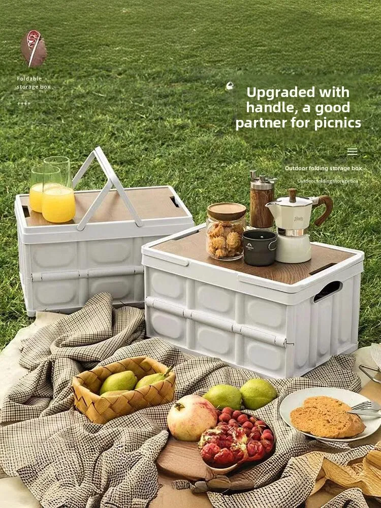 

Outdoor camping folding small table storage table portable picnic supplies tables and chairs picnic camping box full set of