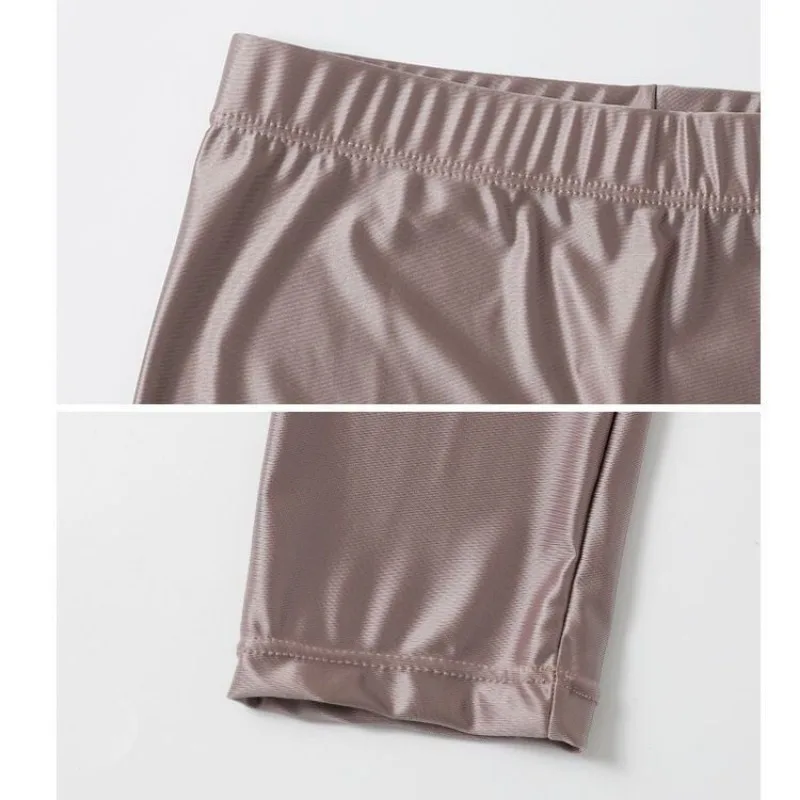 Mallas deportivas de satén brillante para mujer, pantalones de cintura alta sin costuras para Yoga, ropa deportiva de talla grande para gimnasio, novedad de verano