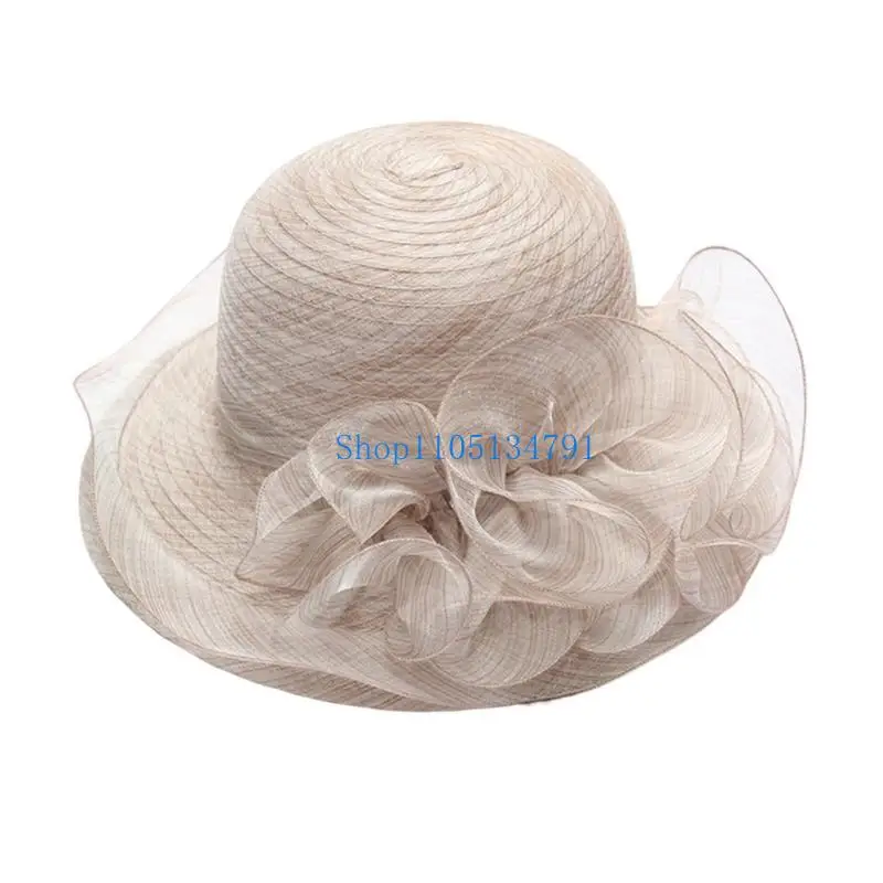 

98km Women Fascinator Hat Church Fascinator Derby Hat for Women Church Hat Organza Tea Party Hat Wedding Bowlers Hat SunHat