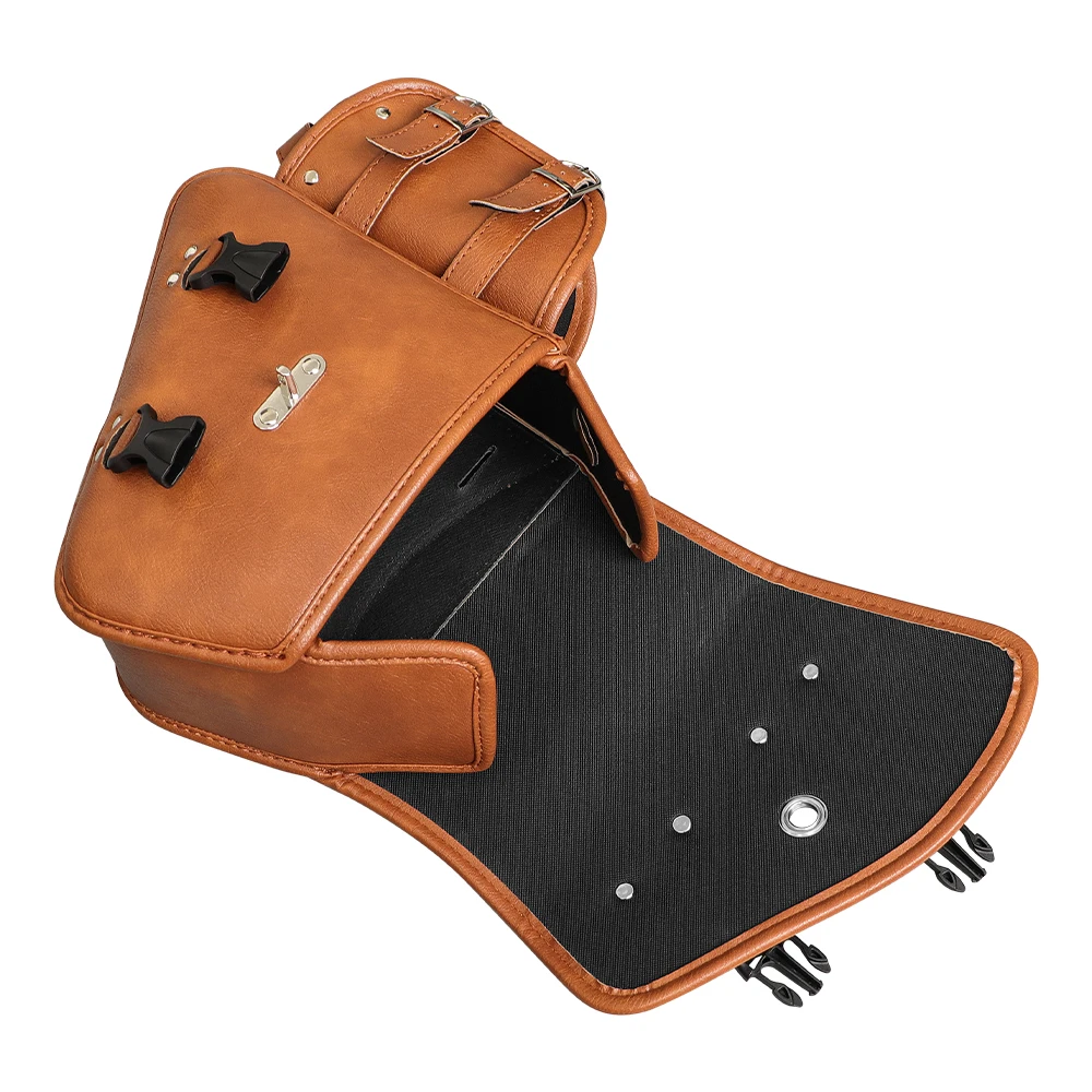 

PU Leather Motorcycle Saddlebags Throwover with Cup Side Gear Bag for Harley XL883 Honda Universal Bike Accessories