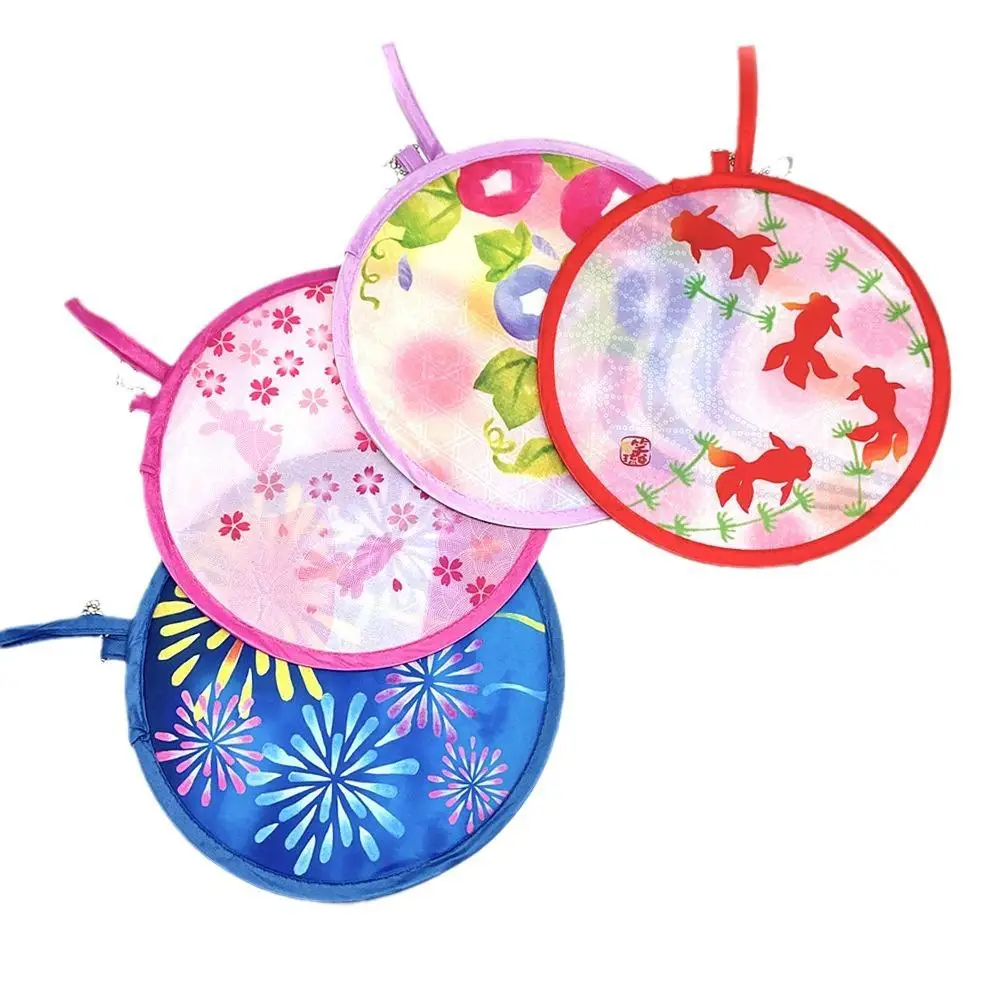 

Japanese Style round Fan HF-18 Portable Folding Summer Fan with Slow Rebound Memory Steel Wire Small 21cm Diameter for Kids Gift