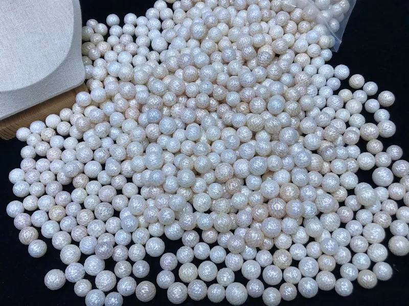 1piece white Pearl cavred faceted round 10-16mm loose beads nature wholesale  no hole/hllf hole FPPJ