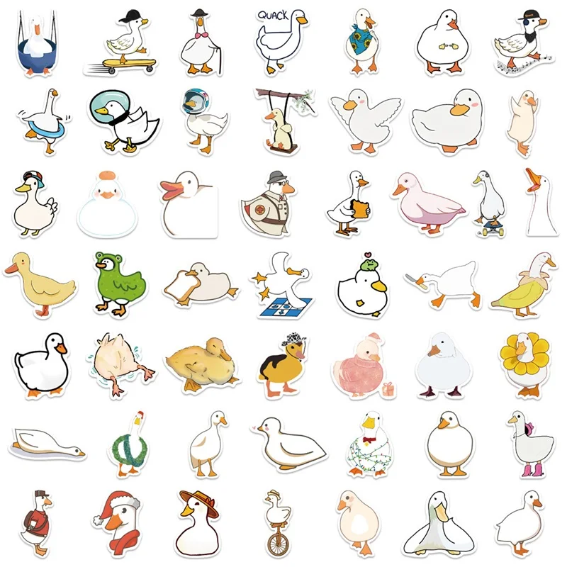 10/30/50PCS Cute Simple Duck PVC Sticker Aesthetic Children\'s Korean Stationery School Supplies Decoration Scrapbooking for Kids