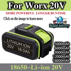 NEW 20V18000mAh Lithium Rechargeable Replacement Battery for Worx Power Tools WA3551 WA3553 WX390 WX176 WX178 WX386 WX678