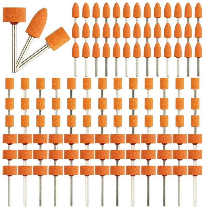 LICE-120Pcs Sanding Bits For Rotary Tool, Strong Grinding Stones Bits With 1/8In Shank, Aluminum Oxide Sanding Replacement Parts