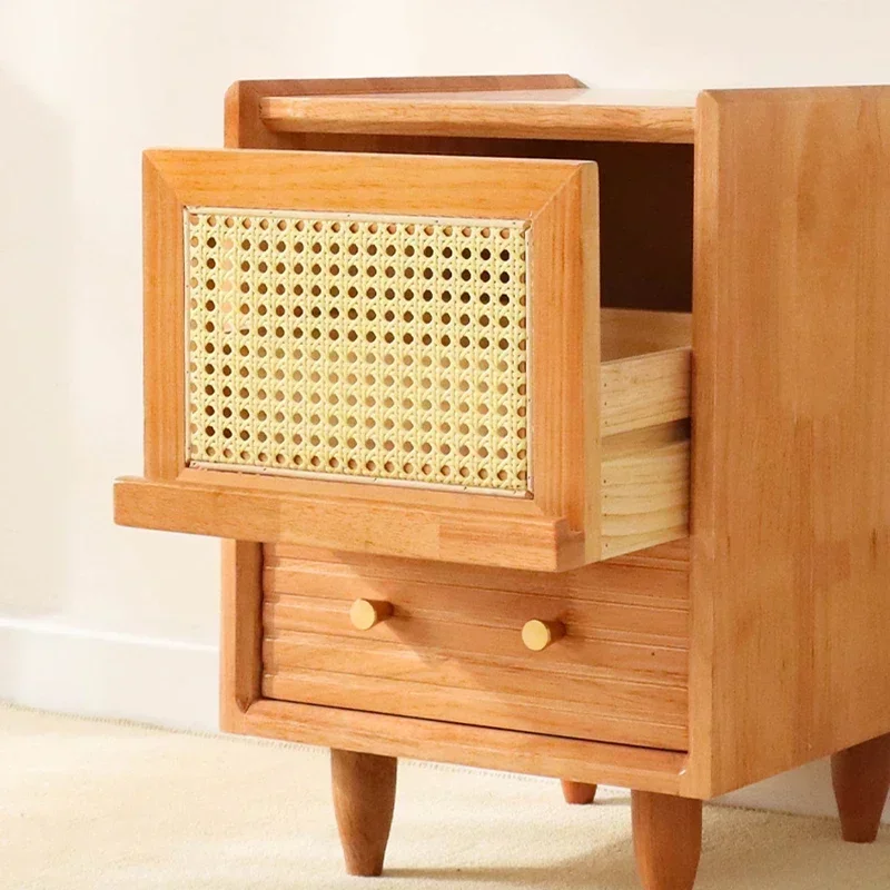 Mesitas de noche de madera, cajones de pecho, cajón de dormitorio, almacenamiento, mesita de noche de bambú, decoración, Muebles Para El Hogar, Muebles de almacenamiento de madera