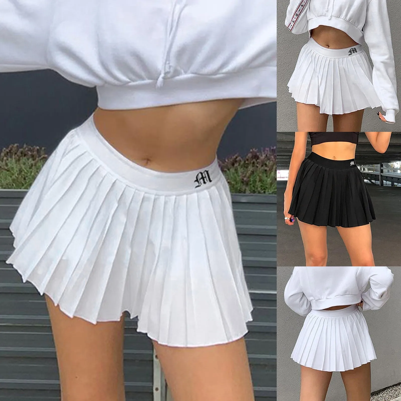 

High Wiast Mini Pleated Skirts Sexy Club Outfits for Women 2024 Fashion Summer Y2k Accessories A-line Stretchy Skirt