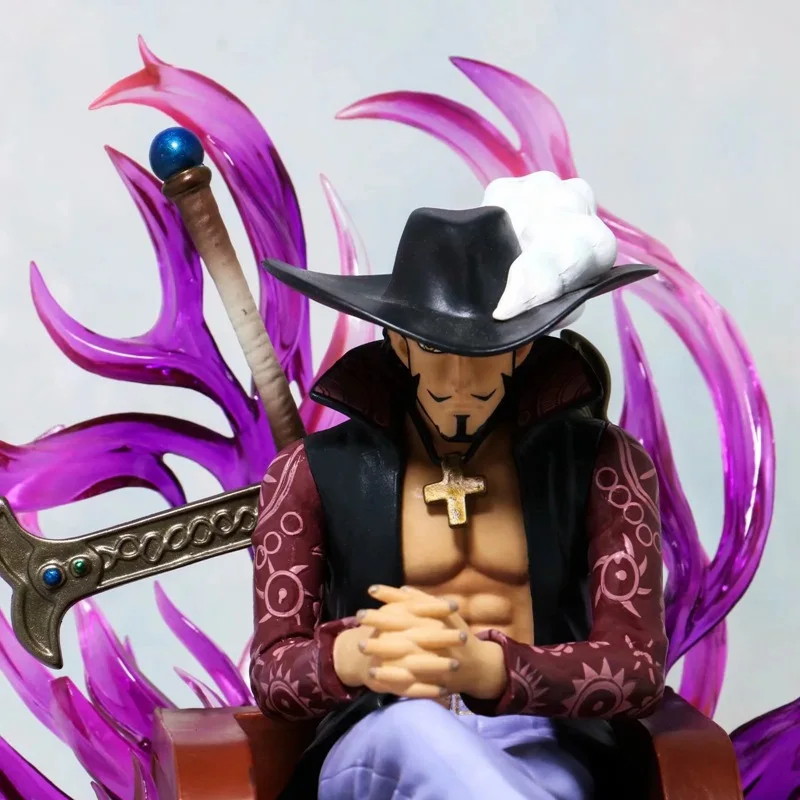 23CM One Piece Dracule Mihawk Sword Master Anime Figure Action Model Decoration Cartoon Doll Collection Toys Gifts Present Ins