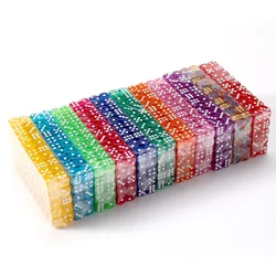 50PCS 14mm Colorful Transparent Dice Set - Rounded Edge Board Game Dice for Tabletop RPG, D&D, Casino, Party Game dice