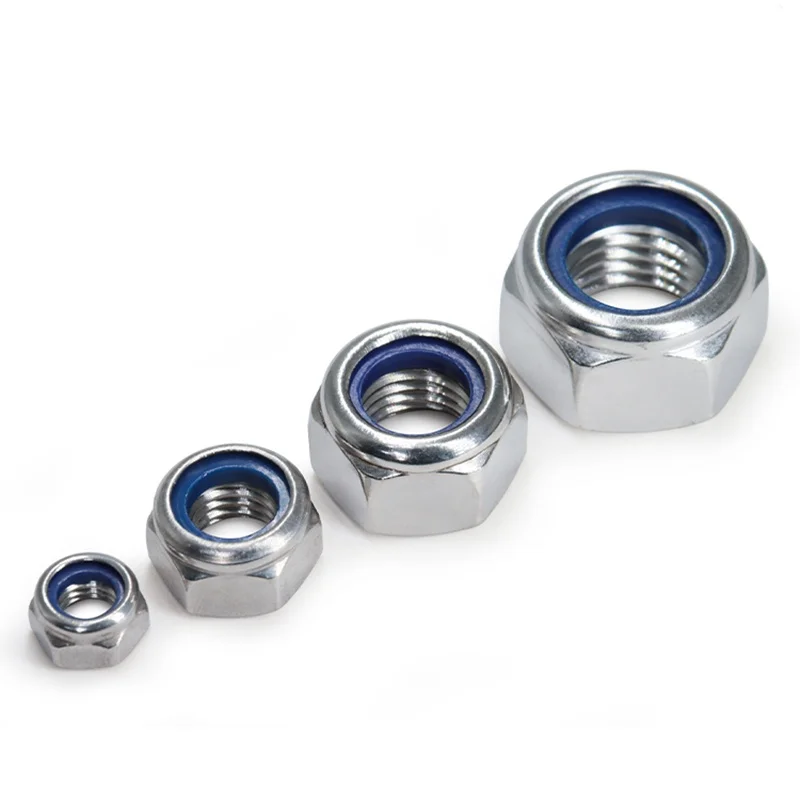 M3 M4 M5 M6 M8 M10 M12 M14 M16 M18 M20 304 Stainless Steel Fine/Left Thread Hex Nylon Insert Lock Nut Fine/Reverse Tooth Nuts