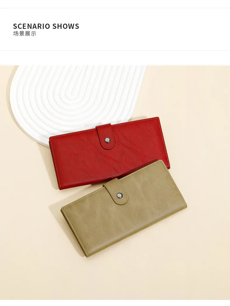 2025, schmale Damen-Geldbörse mit Kartenhalter, langes Portemonnaie, Premium-Leder, minimalistisch, High-End-Sensation, Multi-Kartensteckplatz, INS, originelles Design