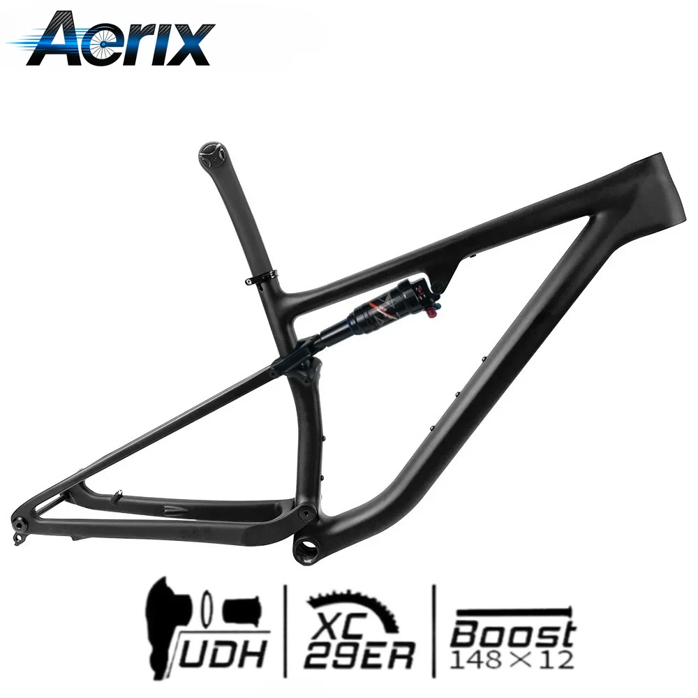 

Карбоновая рама для горного велосипеда 29er XC с полной подвеской, Boost 148x12, ход 100 мм, T1100 UD, BSA, дисковые тормоза, рама MTB с амортизатором DNM