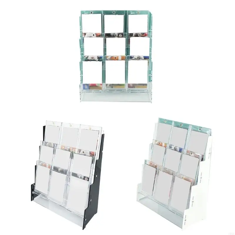 Acrylic 3 Tiers Trading Card Display Stand Clear Graded Card Holder for Collectors Space Saving Sports Memorabilia Rack