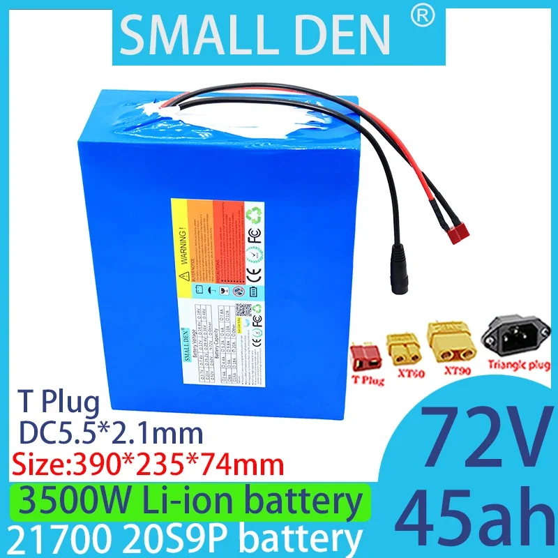 72V 45Ah 20S9P 21700 72V Lithium ion 2500W 3500W Built in 50A BMS Suitable for battery+84V5A charger High power, high quality