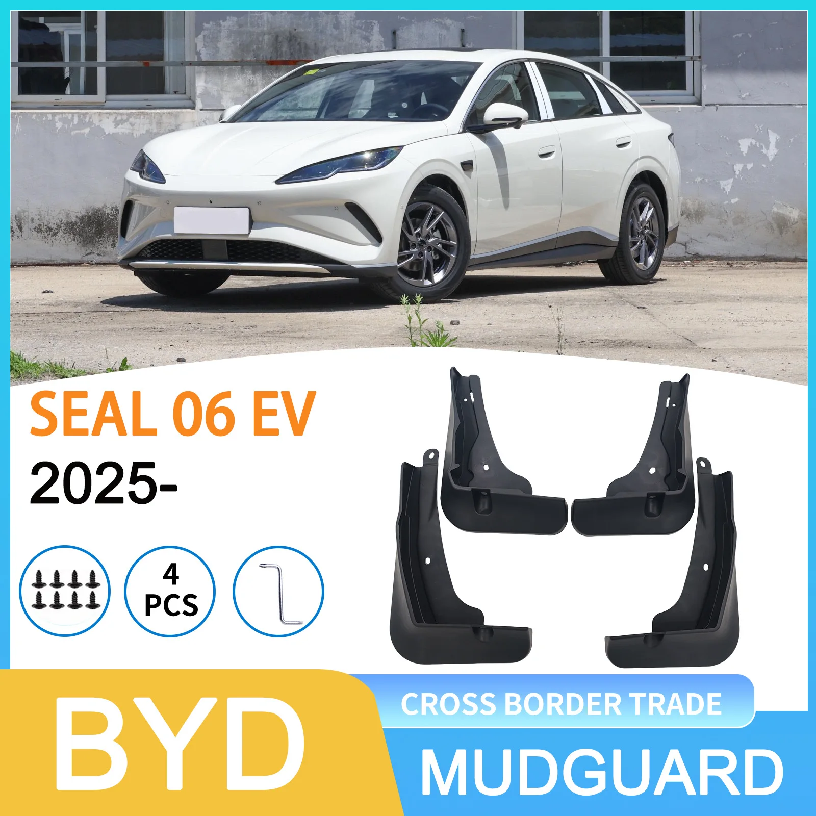 

Mudguard For BYD Seal 06 EV 2025+ Fender Mud Flaps Guard Front Rear Fender Anti-splash Mudguards Guard Car Accessories 4PCS