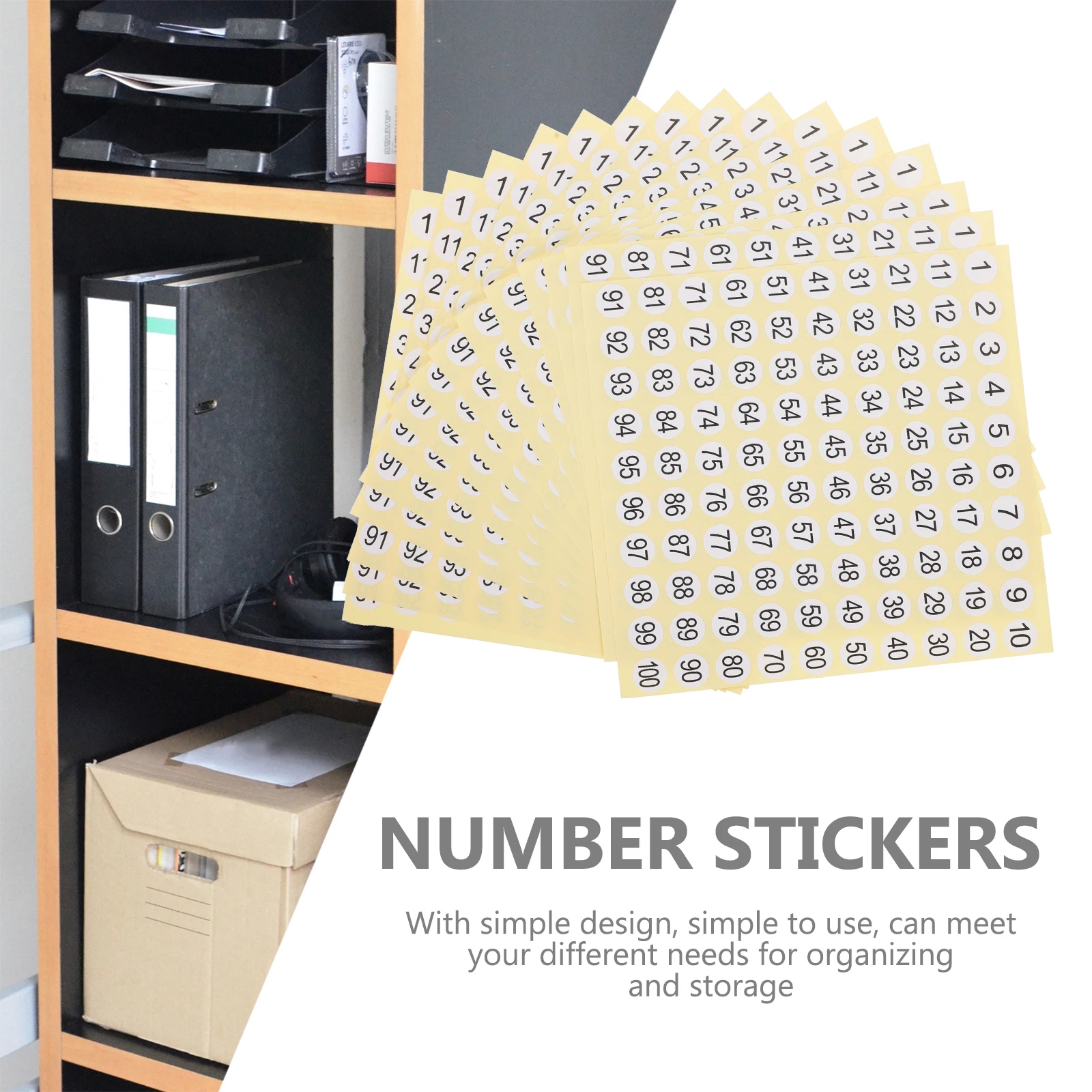 

BUTIFULSIC 15 Sheets Number Stickers 1-100 Consecutive Office Labels Alphabet Chart Coated Paper Sticky Tags for Organization