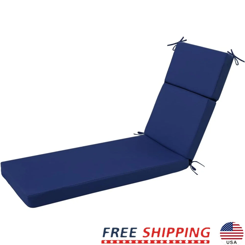 

Outdoor Chaise Lounge Cushions Waterproof Patio Furniture Cushion with Memory Foam Comfort and UV Resistant Fabric 72in x 21in x