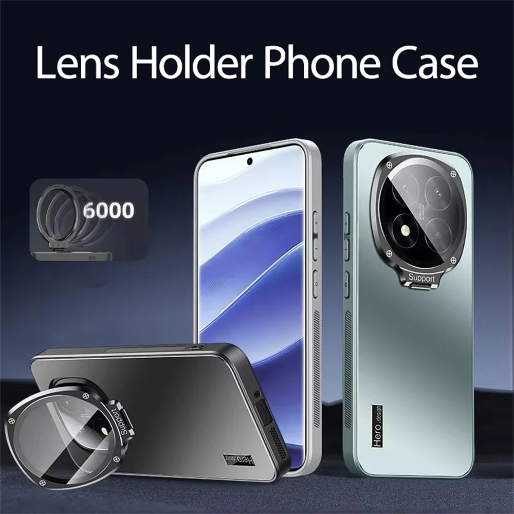 Case For Redmi Note 15 Pro 5G 15 Pro Plus Frosted Solid Color Lens Holder Acrylic Cover For Redmi Note15 Shockproof Bumper Funda