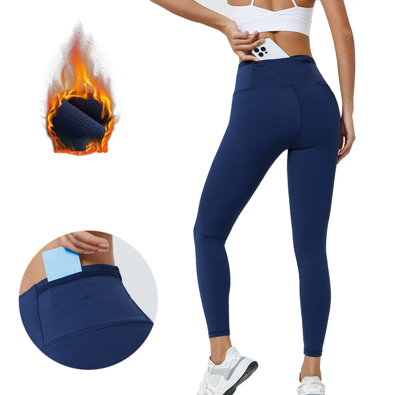 

Женские флисовые леггинсы для йоги (S-2XL) с высокой эластичностью, теплые зимние беговые леггинсы с высокой талией, утягивающие, компрессионные, для спортзала