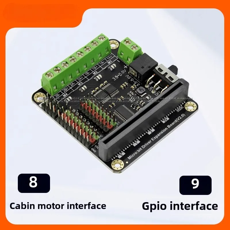 DFRobot-Carte d'extension de carte de pilote de moteur micro: bit, moteur 4 voies, servo 8 voies, interfaces 9 GPIO