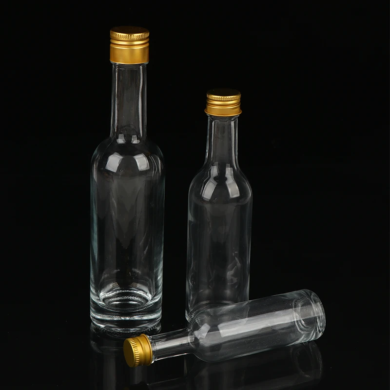 50-150ML Transparent Empty Whisky Glass Liquor Bottle For Alcohol Wedding Gifts Wine Mini Container Storage