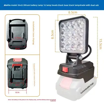 LED-lampa för Makita-batteri, 4 tum, bärbar strålkastare, sladdlös, utomhusarbete, fiske, handhållen nödlampa för verktyg 10 best sales Security tool - №8