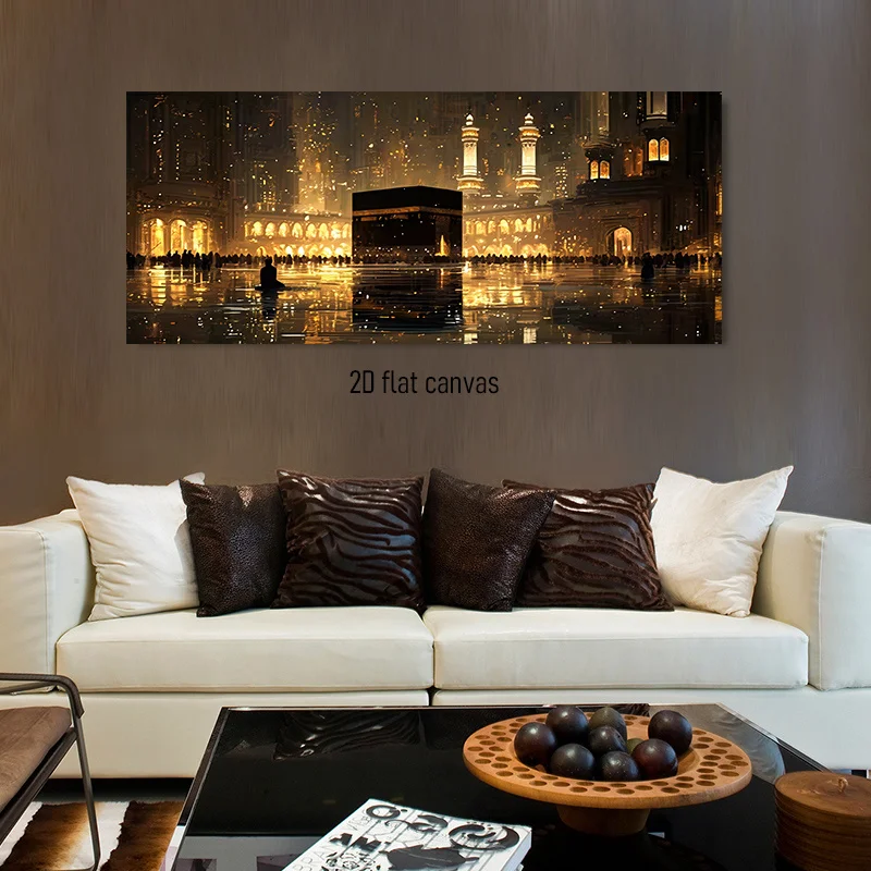 1 piece of frameless canvas decoration hanging painting for the Kaaba Mosque in the golden holy city of Mecca, Islamic culture,