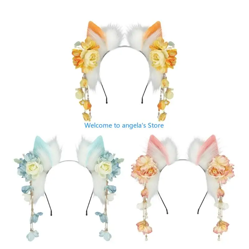 애니메이션 패션 탄성 디자인에 대 한 X4YC 봉 제 동물 귀 Hairband 무대 공연 의상 파티에 대 한 편안한 모자를 쓰고 있죠