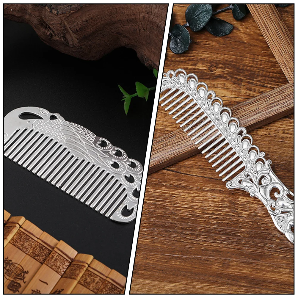 

2pcs Silver Ion Combs Hollow Silver Plated Copper Smooth Hairdressing Nits Out Combs Women All Ages Practical Health Care Hair