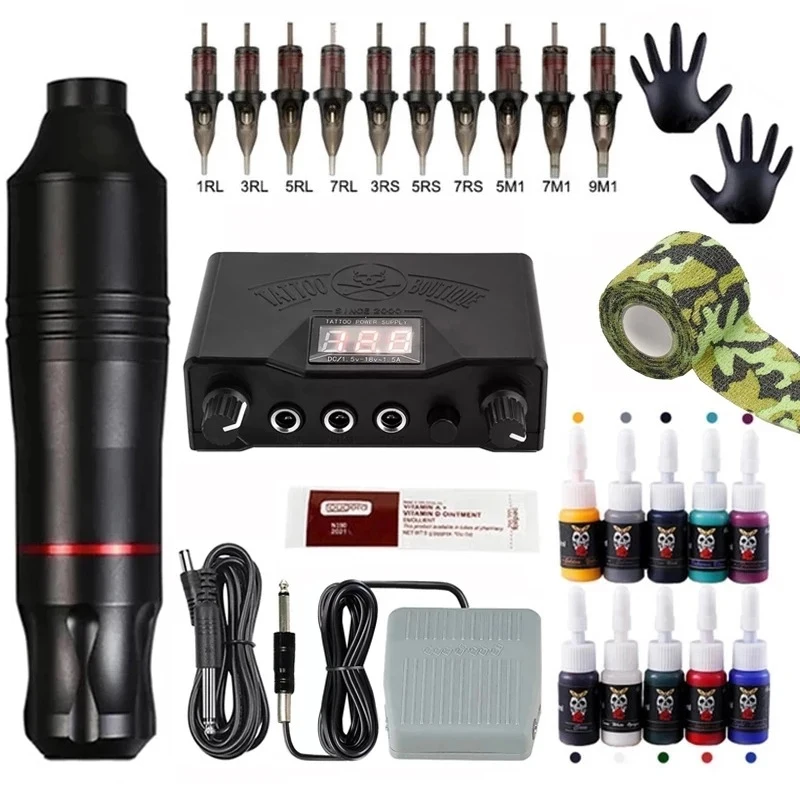 Popular Product Tattoo Pen Machine Battery Tatoo Pen Rotary Tattoo Machine Full Kit