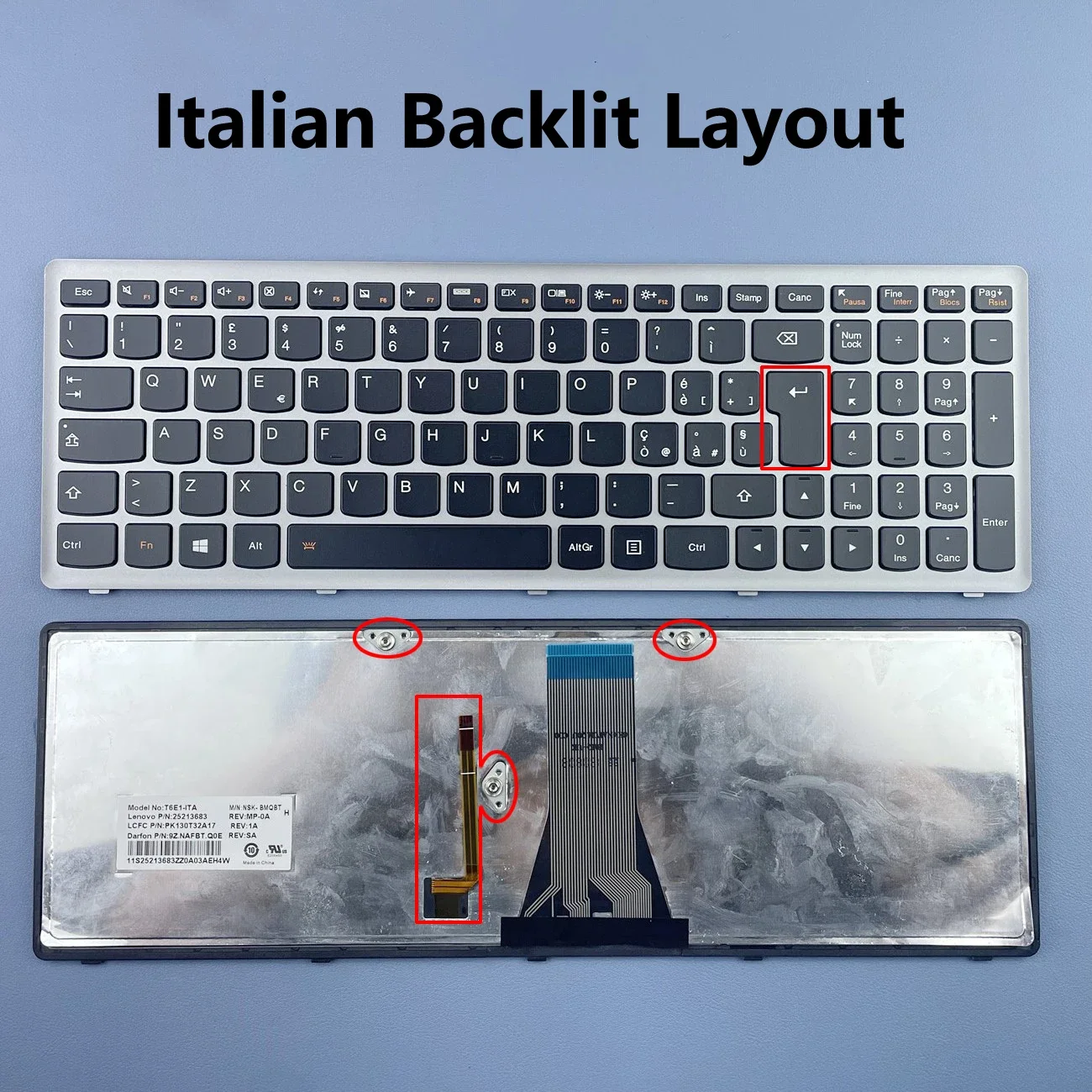 Italian Backlit Laptop Keyboard For Lenovo G500S G505S G510S S500 S510 S510P Z510 Flex 15 Series (Not Fit Flex 2 15)