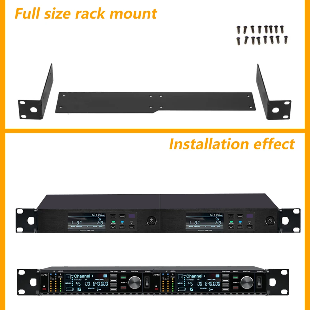 Rackmount Rack Metal Frame for Wireless Microphone System for QLXD QLXD4 AD4G